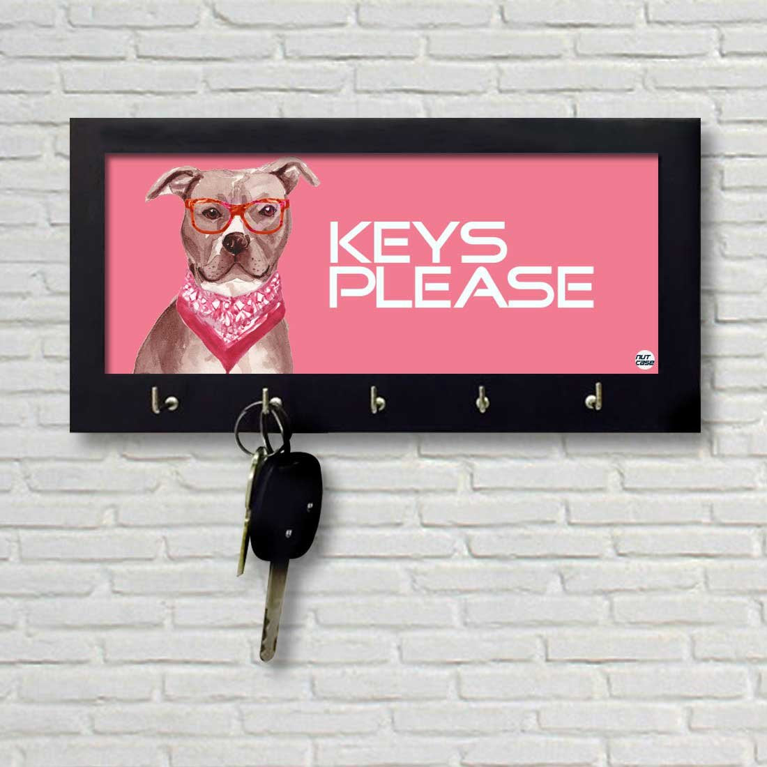 Key Holder Home Keys Organizer for Wall Decor - Hipster Pitbull