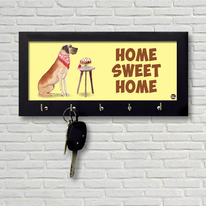 Key Holder Wooden Hanger for Wall Decor - Sweet Home