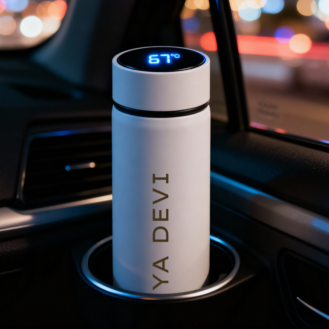 Personalised Thermal Flask Hot & Cold With Temperature Display - Add Name