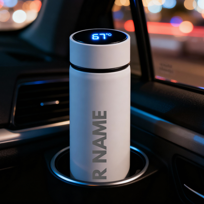 Personalised Thermal Flask for Tea with Temperature Display - ADD LOGO