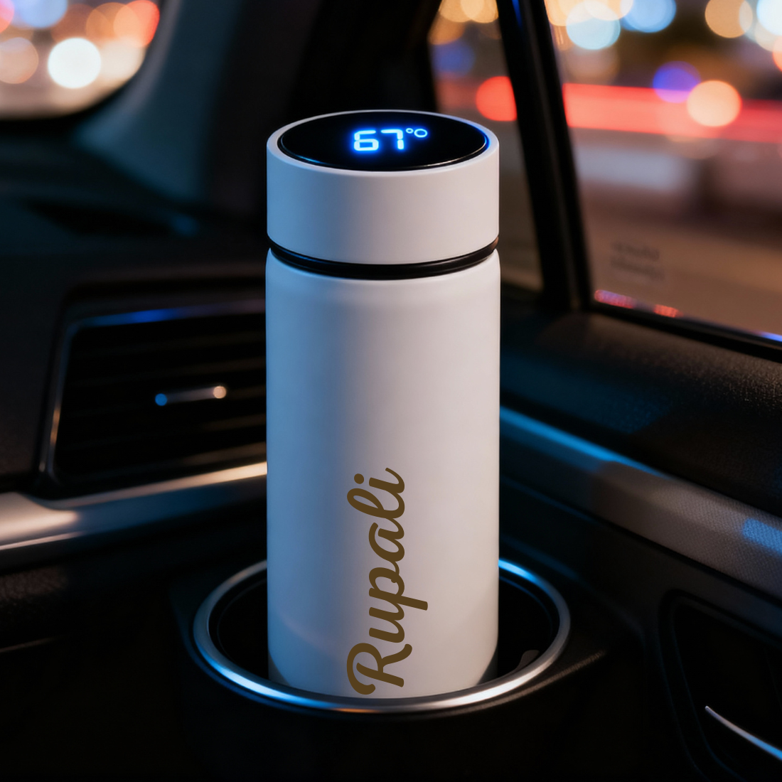 Custom Coffee Flask Thermal for Tea with Temperature Display - Add Name