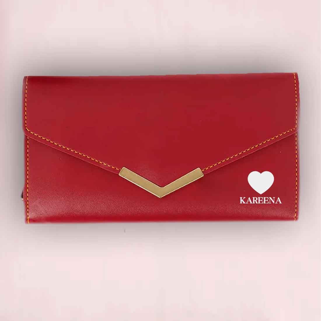 Personalised Wallet for Women - Faux Leather Clutch Purses for Ladies