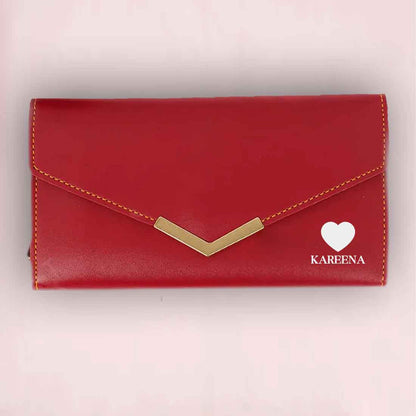 Personalised Wallet for Women - Faux Leather Clutch Purses for Ladies