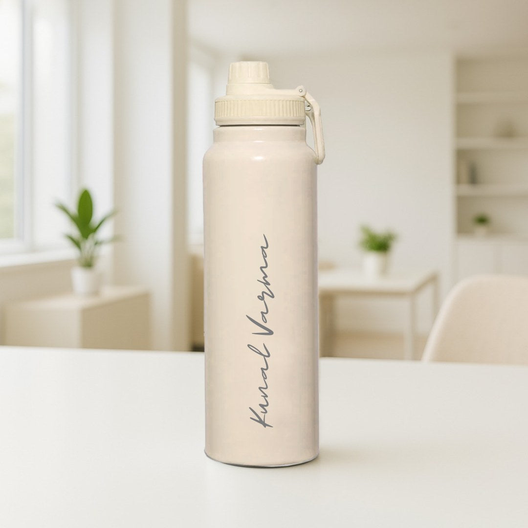 Nutcase Personalised Water Bottle 800ml Double Insulated Bottles with Name - Keeps Water Hot/Cold for Hours