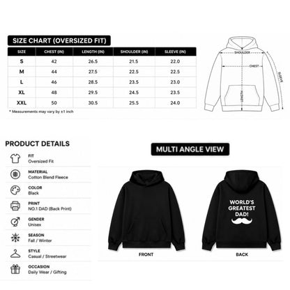 Hoodie for Dad Custom Designer Black Hoodies-Father's Day Gift