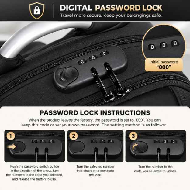 Secure laptop backpack with combination lock for office and travel use