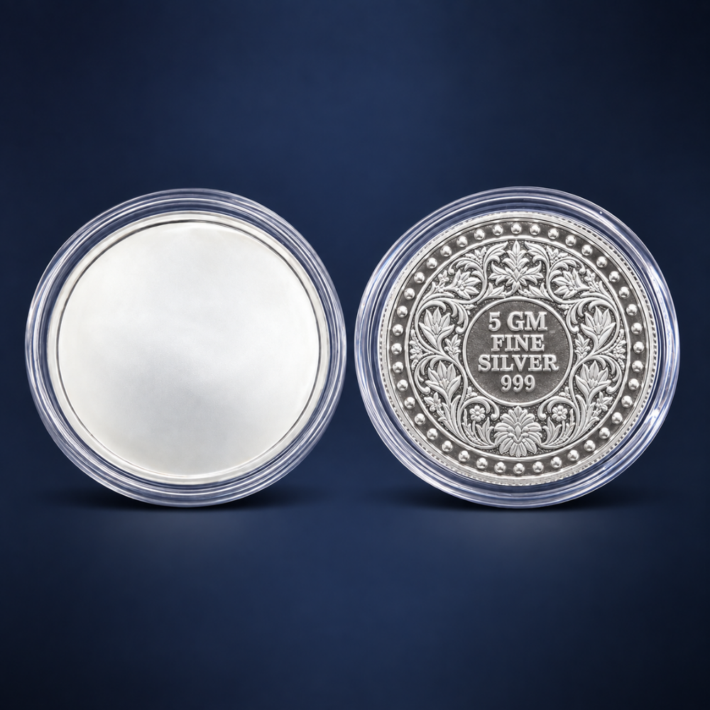 Silver Coin with Shri Krishna Illustration 5gram