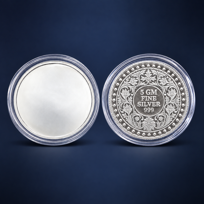 Silver Coin with Shri Krishna Illustration 5gram