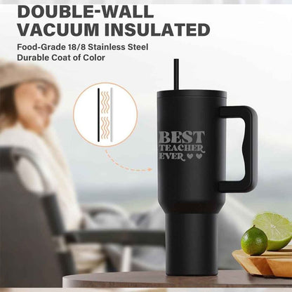 Teacher Day Gift Insulated Tumbler 1200ml with Straw and Lid Large Travel Cups