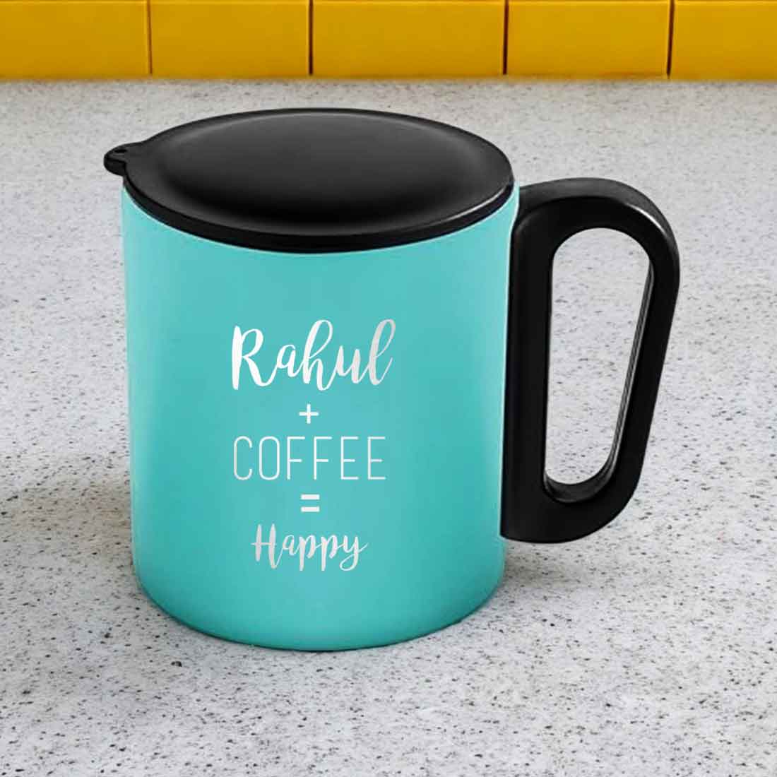 Personalized Stainless Coffee Mug - Insulated Coffee Cup with Lid