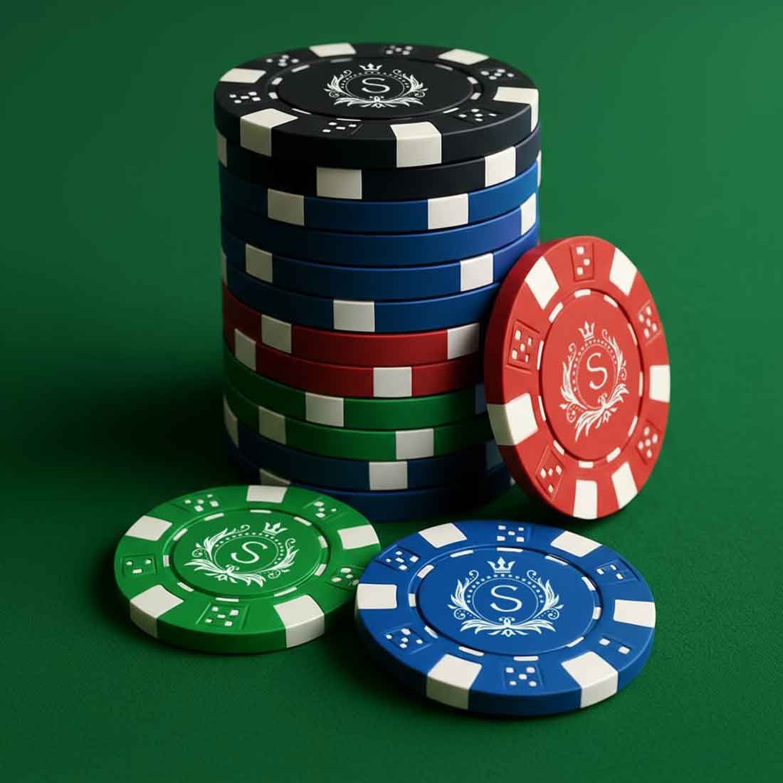 Premium Ceramic Chips for Poker - Personalized Casino Coin with Playing Cards Non-Tearable & Waterproof (100/200/300 in 5 Colors-colors may vary as per availability)