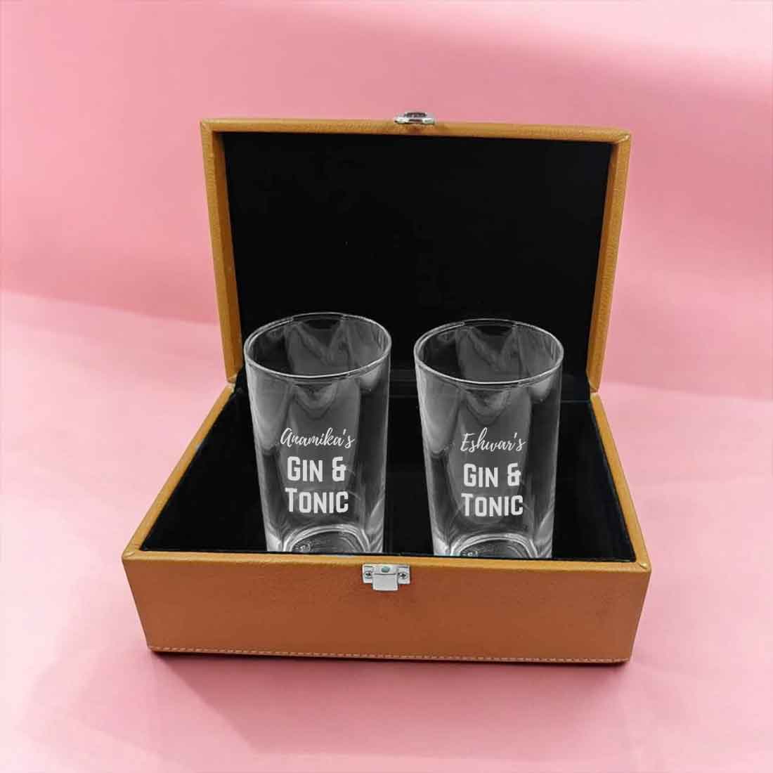 Cocktail Glassware Personalized Highball Glasses - Gin & Tonic