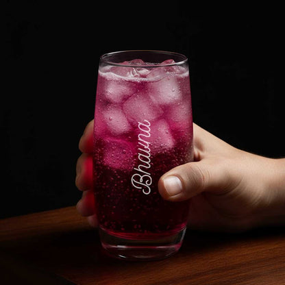 Engraved Tall Glassware - Premium Glass for Cocktail, Water, Juice