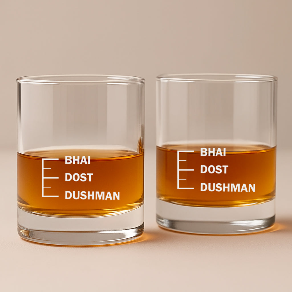 Whiskey Glasses Liquor Glass-  Anniversary Birthday Gift Funny Gifts for Husband Bf - DUSHMAN DOST BHAI