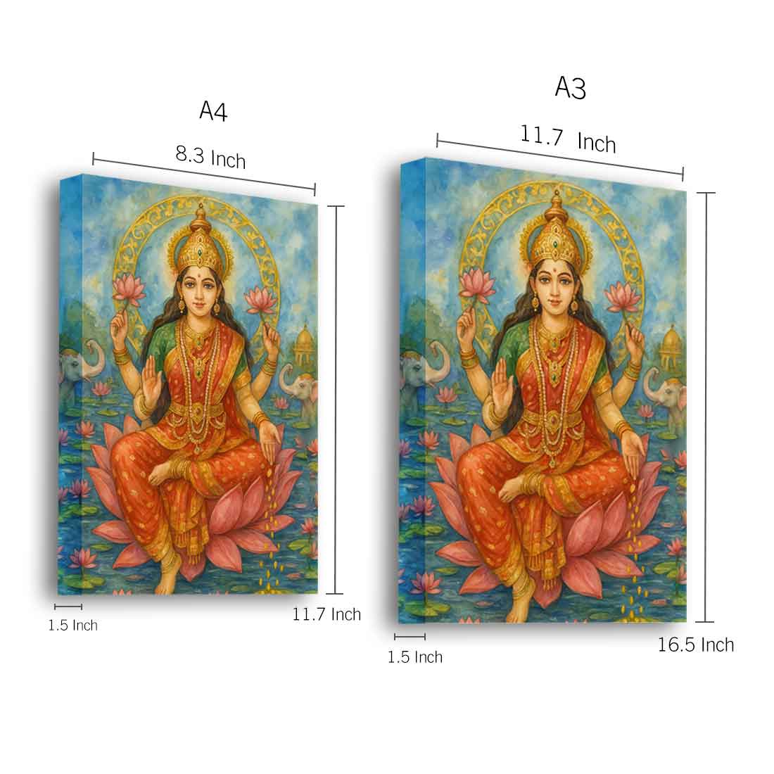 Laxmi Photo Frame with LED Light – Divine Wall Décor for Home Temple & Festive Gifting