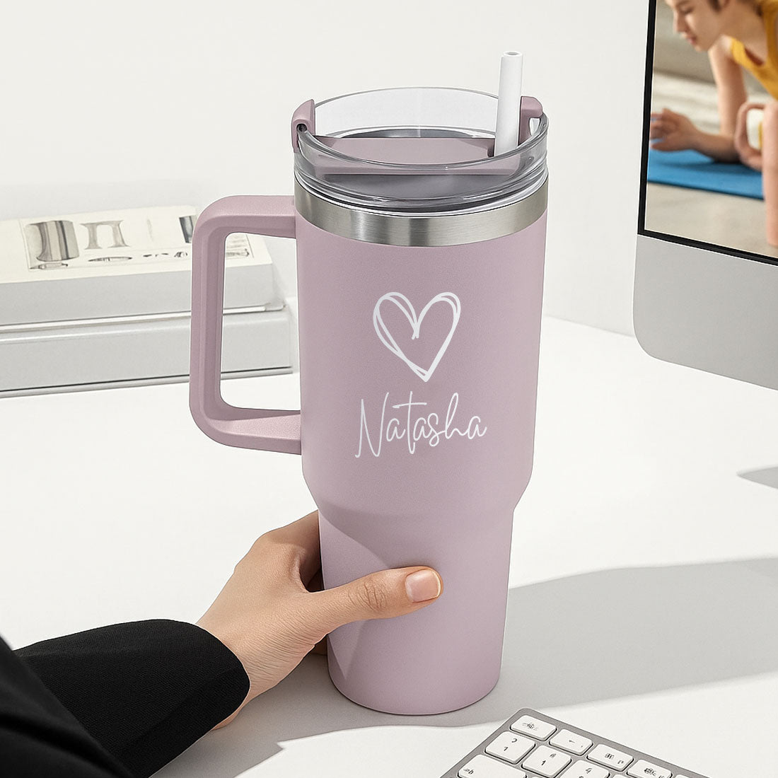 Nutcase Coffee Mug Customised with Heart Large Travel Cups 1200ml