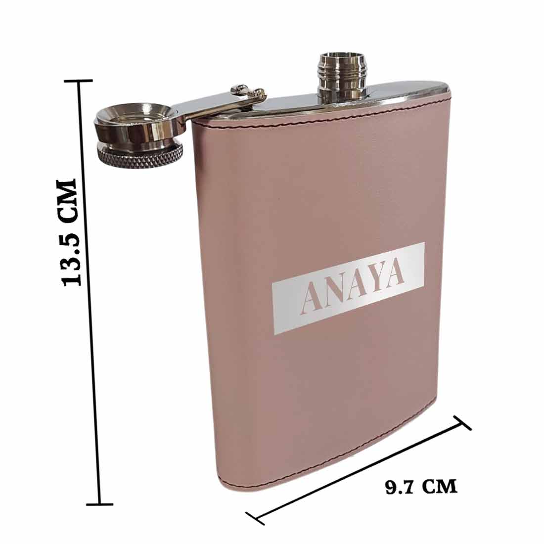 Pink Customized Hip Flask With Name Leather Alcohol Flasks For Women Bachelorette Party Gifts 