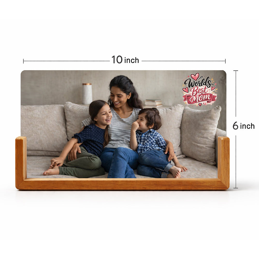 Personalized LED Photo Lamp for Mom – Premium Acrylic Photo Lamp with Wooden Base