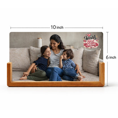 Personalized LED Photo Lamp for Mom – Premium Acrylic Photo Lamp with Wooden Base