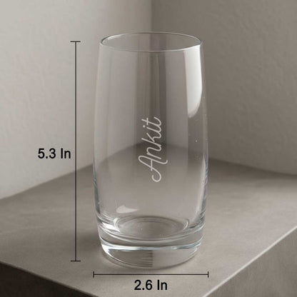 Engraved Tall Glassware - Premium Glass for Cocktail, Water, Juice