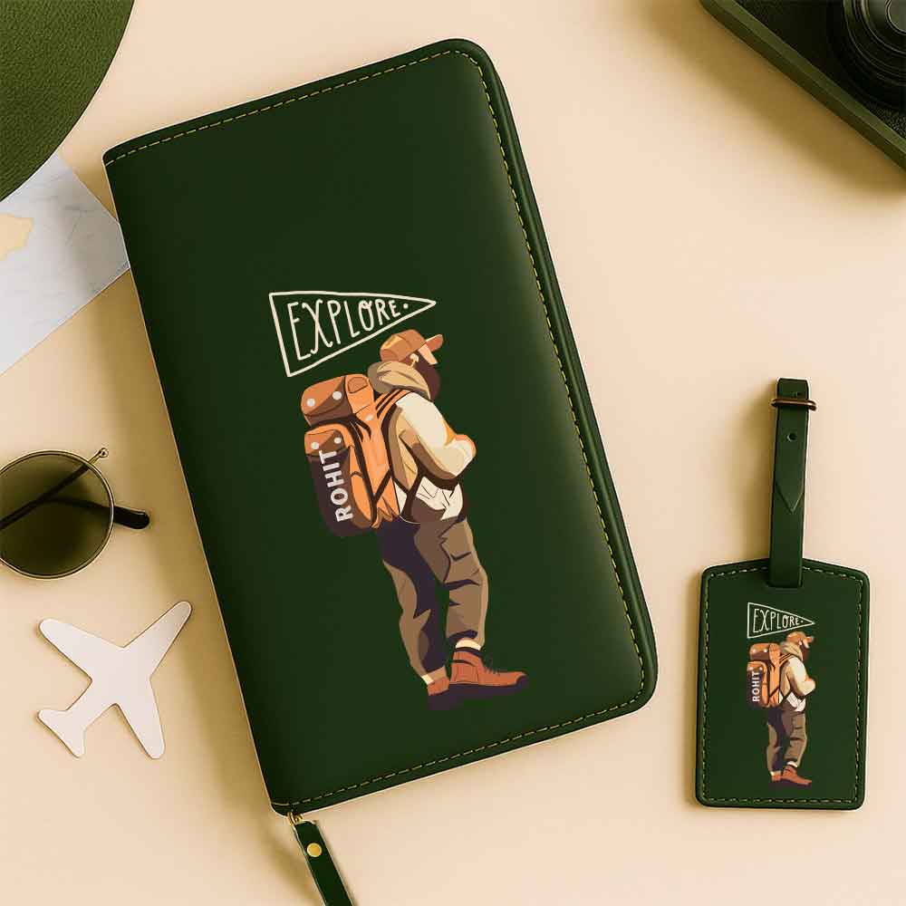 Personalized Passport Organizer & Luggage Tag Set – Travel in Style