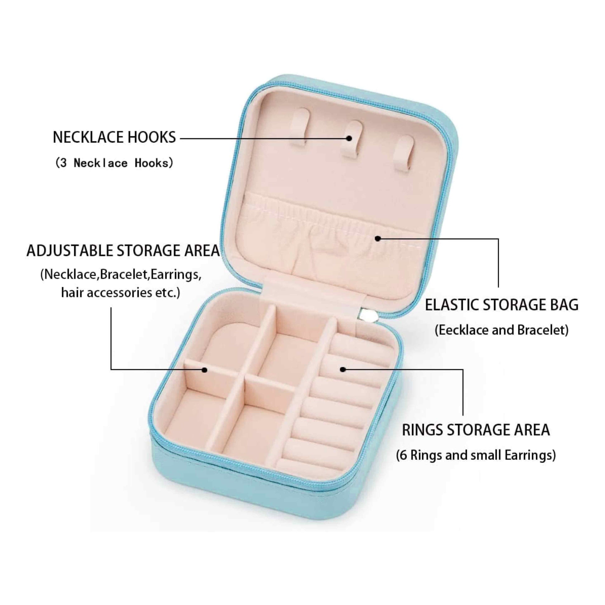 Customized PU Leather Portable Travel Jewellery Case Storage Box Organiser