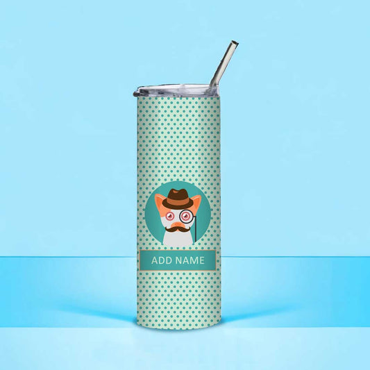 Nutcase Personalized Stainless Steel Coffee Mug with Lid and Metal Straw Insulated Tumbler - 600 ml