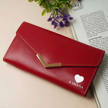 Personalised Wallet for Women - Faux Leather Clutch Purses for Ladies