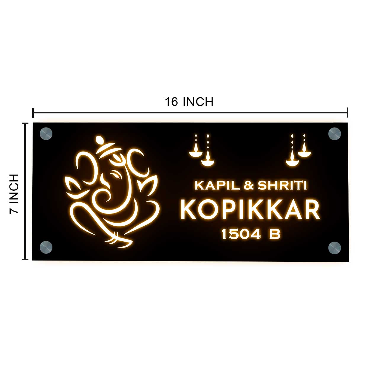 LED Name Plate Light Name Plates For Home-Acrylic Name Plate with 3D Raised Fonts