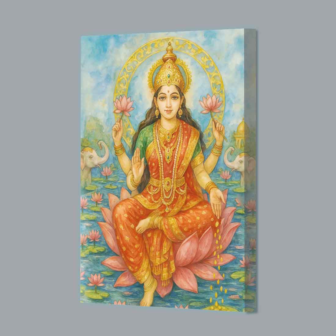 Laxmi Photo Frame with LED Light – Divine Wall Décor for Home Temple & Festive Gifting