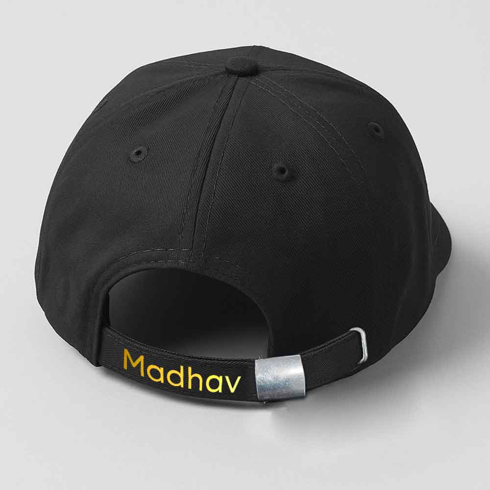 Personalized Rappers Cap for Men – Black Hip Hop Swag Cap with Initial
