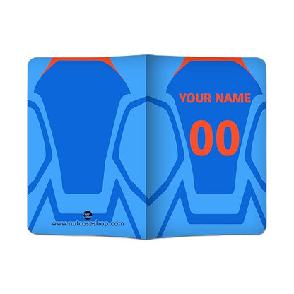 Customizable Passport Cover with Name & Lucky Number - India Cricket Jersey