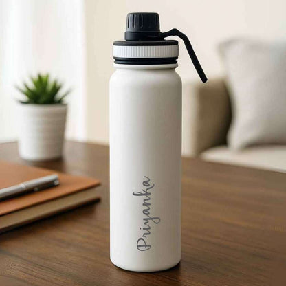 Nutcase Customized Water Bottle with Name 800ml Double Insulated Stainless Steel Bottles - Keeps Water Hot/Cold for Hours