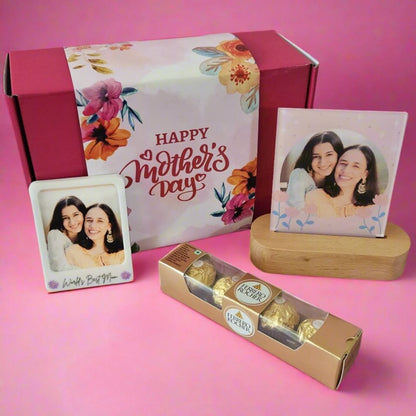 Personalized Mother’s Day Gift Box – LED Photo Lamp, Custom Magnet & Ferrero Rocher Chocolates