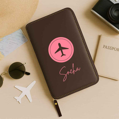 Personalized Travel Wallet with Card Slots & Luggage Tag Set