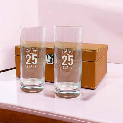 Cocktail Tall Glass Personalized with Years Engraved on Mocktail Glass - Cheers to Years