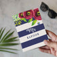 Customized Passport Cover and Luggage Tag Set - Flower with Blue Strips