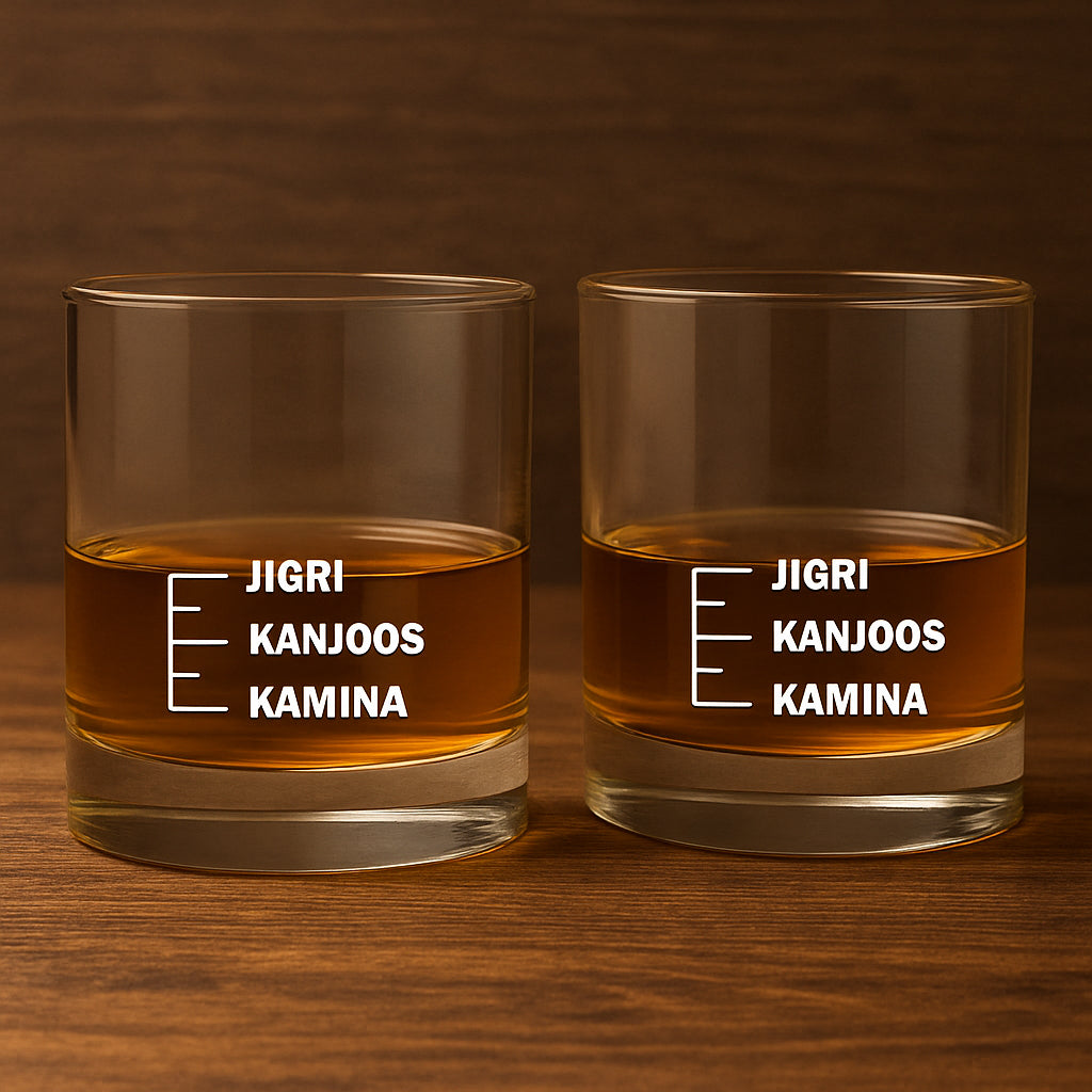 Whiskey Glasses Liquor Glass-  Anniversary Birthday Gift Funny Gifts for Husband Bf - KAMINA KANJOOS JIGRI