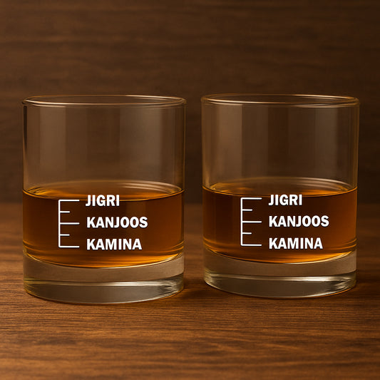 Whiskey Glasses Liquor Glass-  Anniversary Birthday Gift Funny Gifts for Husband Bf - KAMINA KANJOOS JIGRI