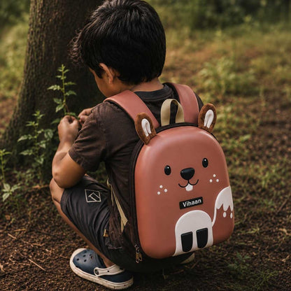 Custom Kindergarten Bag with 3D Bunny Ears | Water-Resistant Preschool Backpack with Name