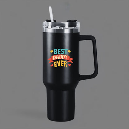 Father’s Day Mug for Dad-1200ml Insulated Coffee Tumbler with Straw & Lid - Best Dad Ever