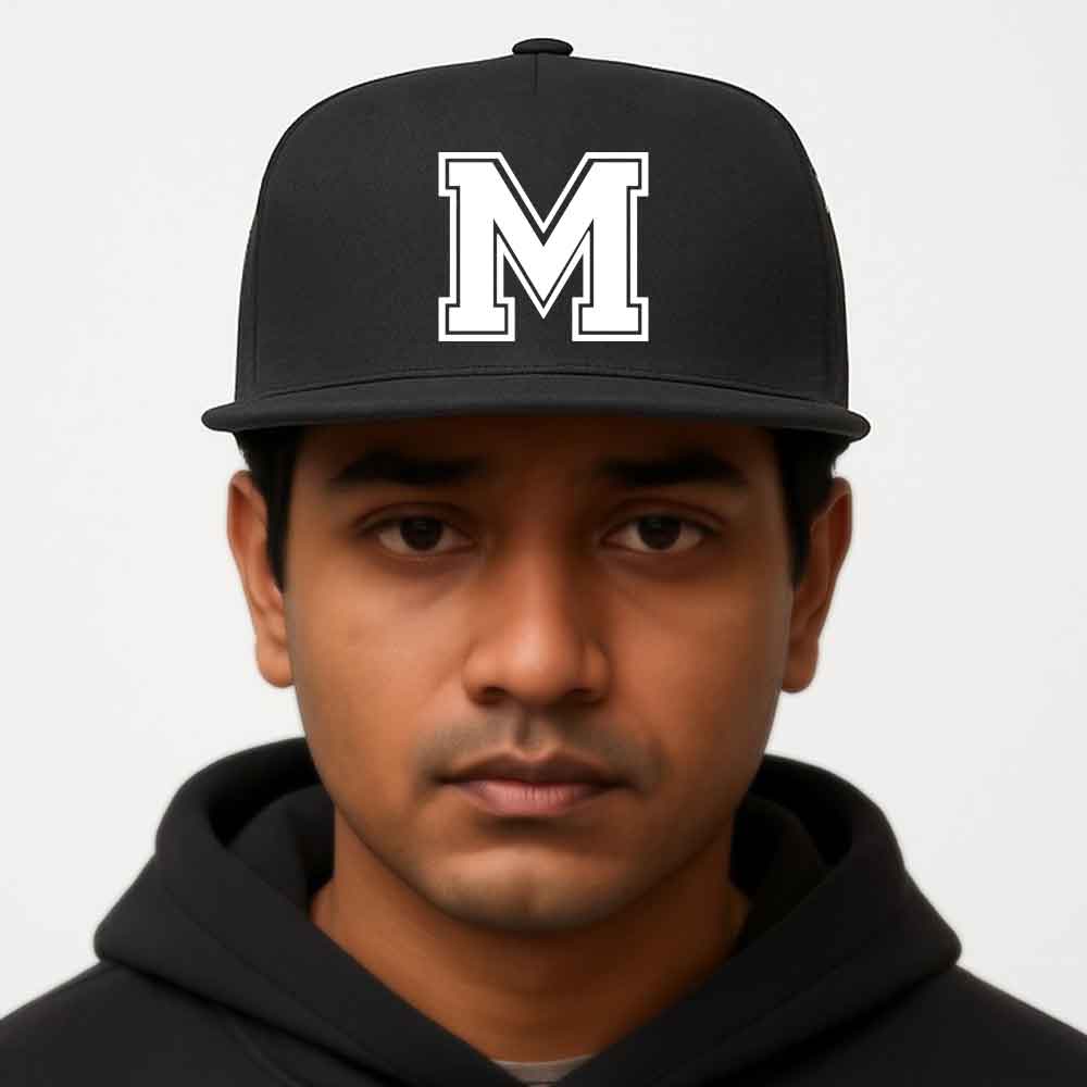 Personalized Rappers Cap for Men – Black Hip Hop Swag Cap with Initial