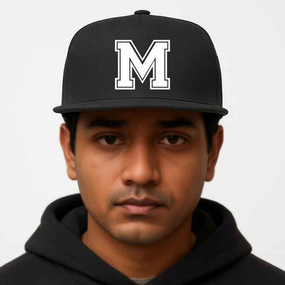 Personalized Rappers Cap for Men – Black Hip Hop Swag Cap with Initial