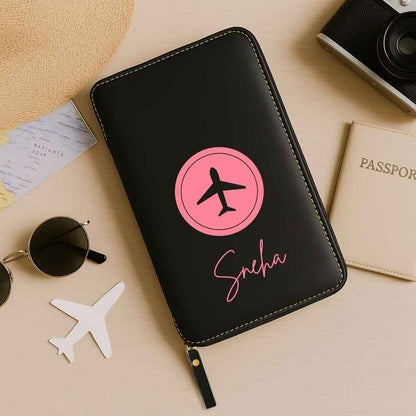 Personalized Travel Wallet with Card Slots & Luggage Tag Set