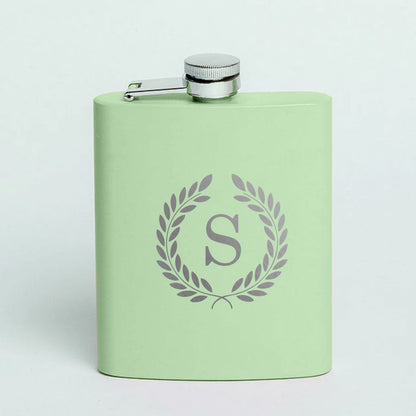Alcohol Flask for Women Custom Stainless Steel 8OZ Liquor Flask with Initial
