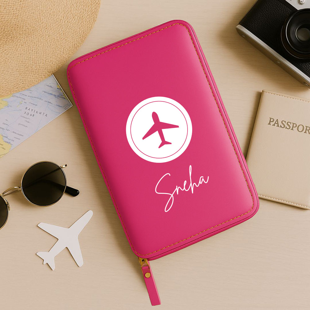 Personalized Travel Wallet with Card Slots & Luggage Tag Set