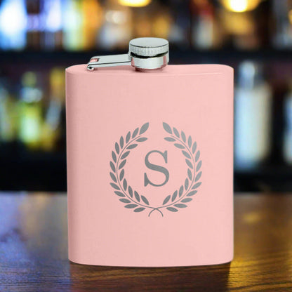 Alcohol Flask for Women Custom Stainless Steel 8OZ Liquor Flask with Initial