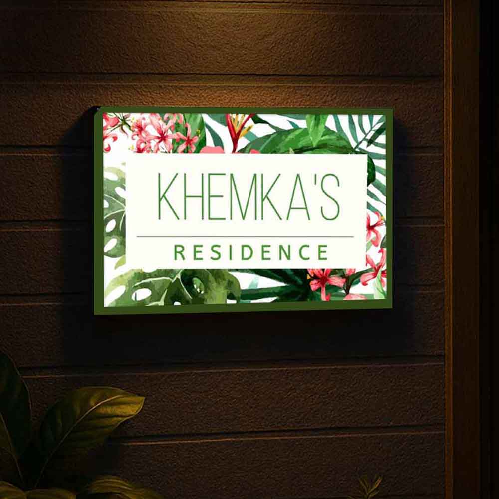 Customised LED Name Plate for Home - Elegant Entrance Signage