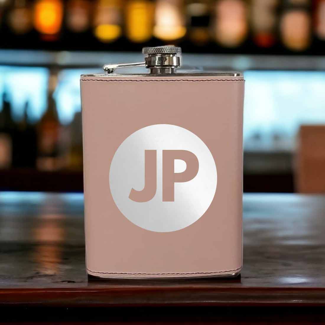 Pink PU Leather Hip Flask With Name Personalized Gifts For Women