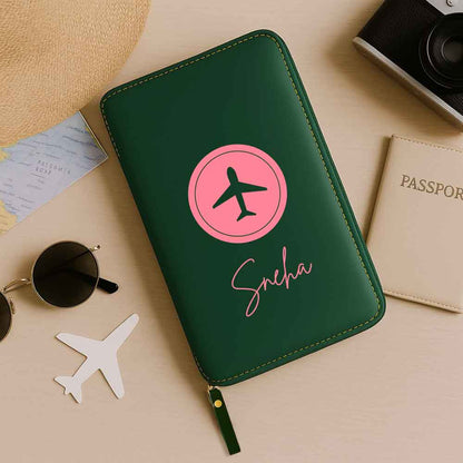 Personalized Travel Wallet with Card Slots & Luggage Tag Set